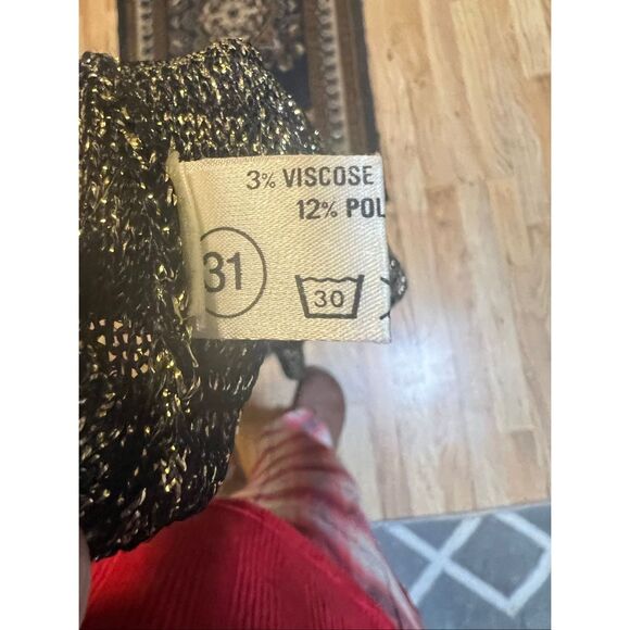 RARE Vintage’70 Errulat Modelle Germany black and gold vintage open Cardi S - Picture 6 of 6